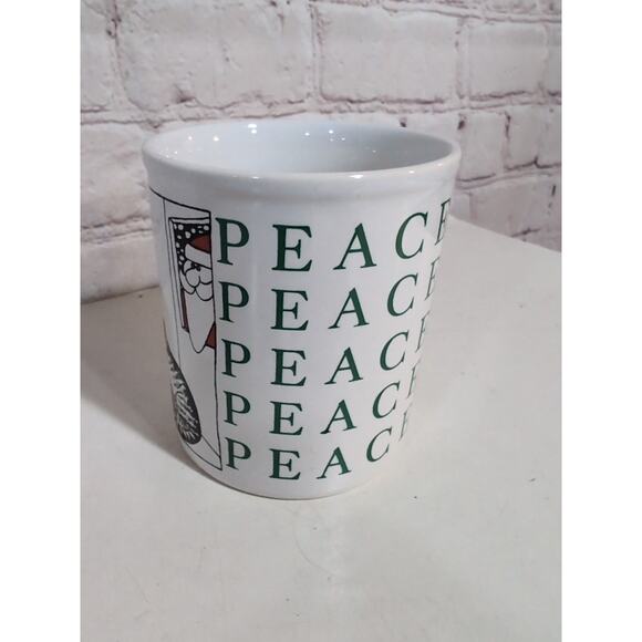 Vintage Kliban Cat Peace Coffee Mug Kiln Craft Tableware England Christmas Santa - Picture 2 of 9